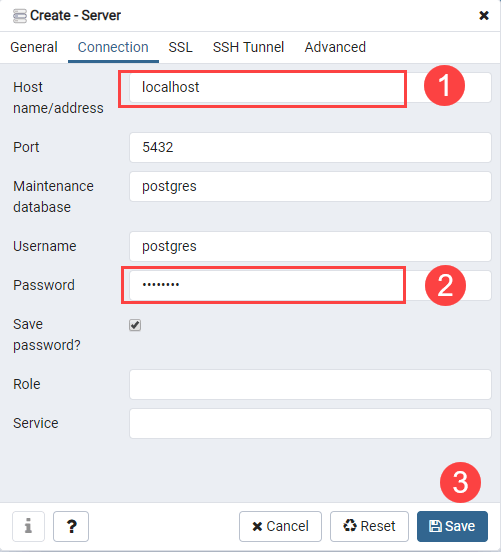 Postgres Schema - Input connection details