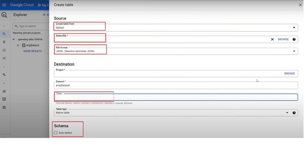 JSON to Bigquery - File Format Details